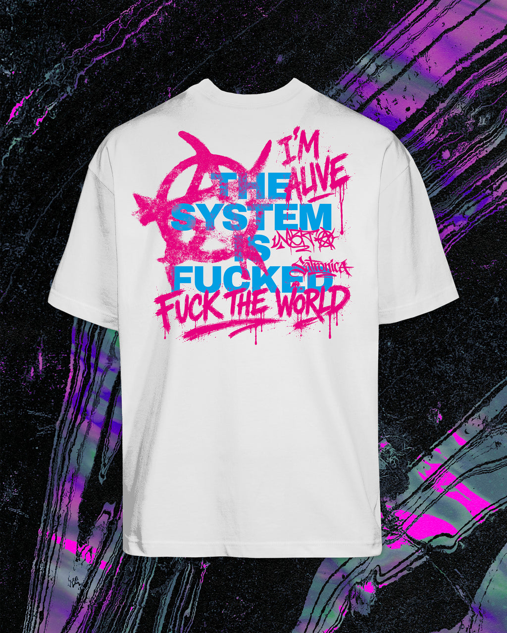 Fuck the world - White/ CyanMagenta