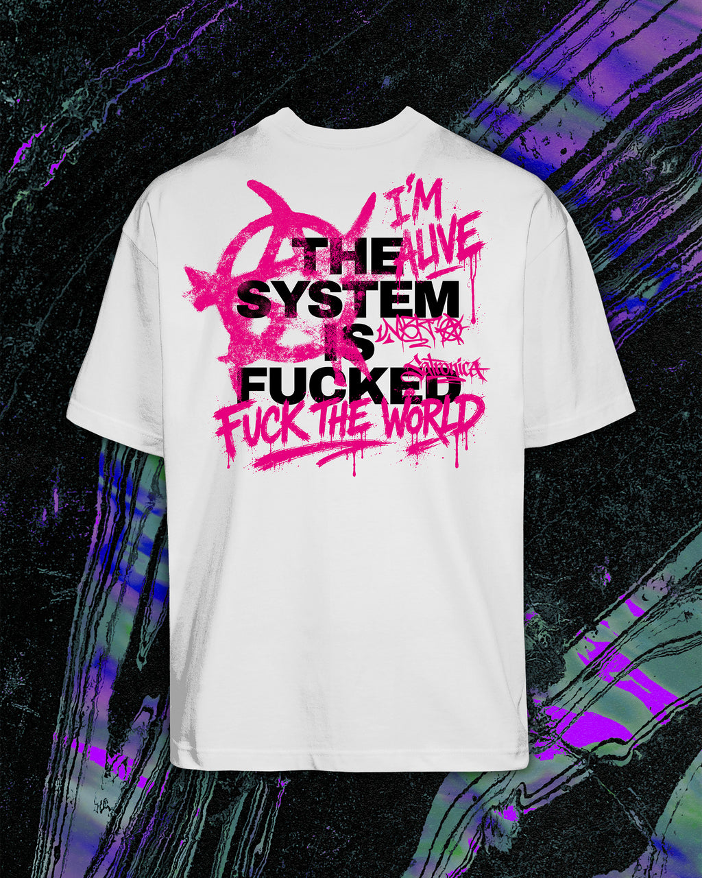 Fuck the world - White/Magenta